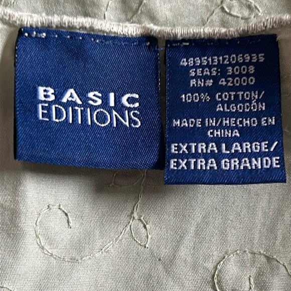 Basic Editions green button up sleeveless shirt Size XL. - Picture 7 of 8